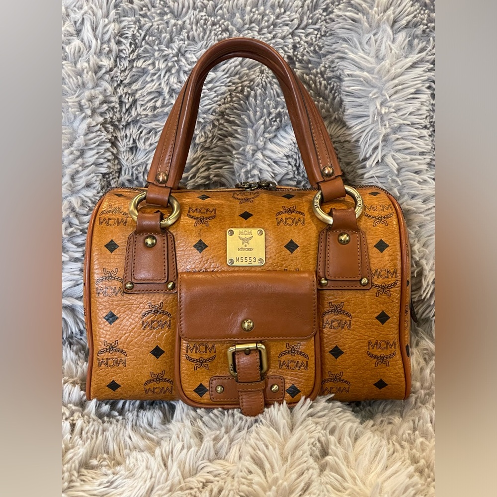 MCM Boston Cognac bag